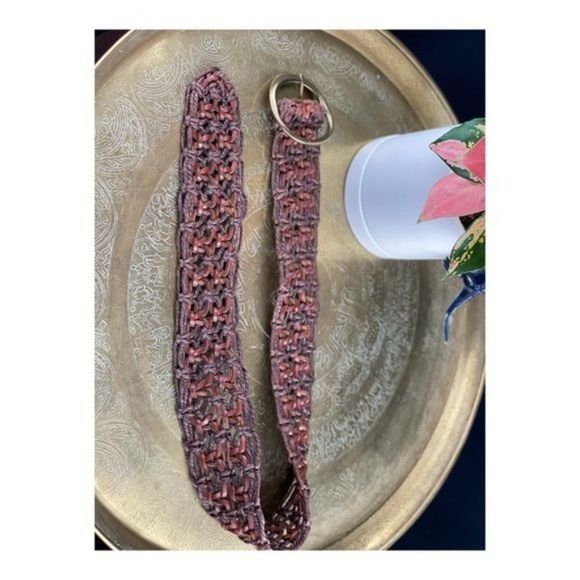 90s Y2K Wide Fisherman’s Belt Leather Twine Braided Large Brass Buckle main image 5
